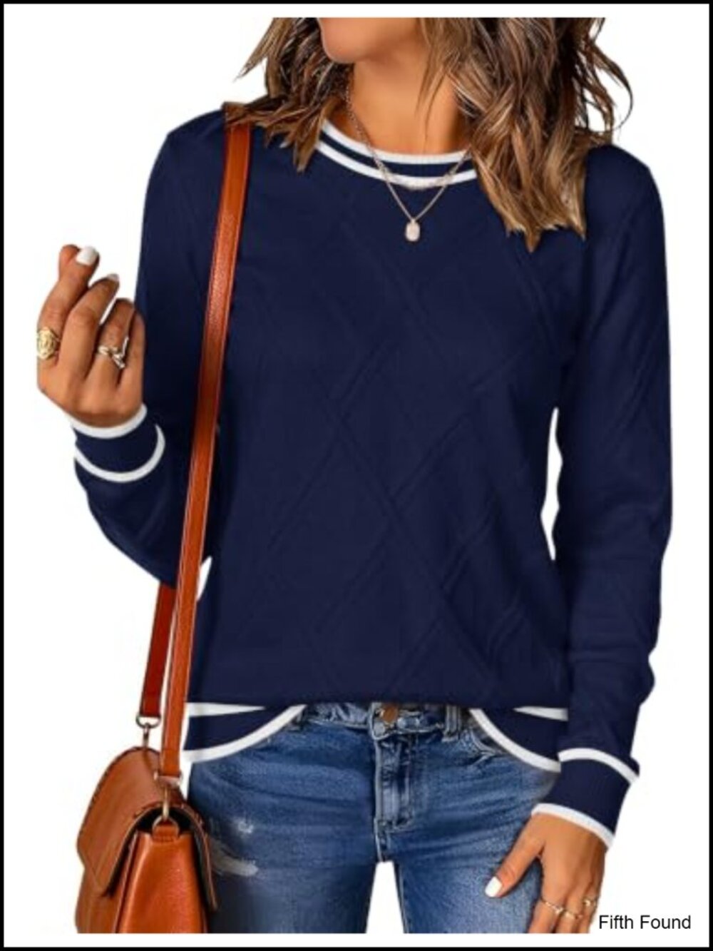LOMON Women's Cable Knit Sweater Long Sleeve Crew Neck Fall Pullover